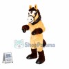 Beige Horse With Harness Mascot Costume 