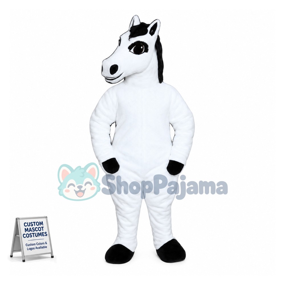 White Horse Lightweight Mascot Costume 