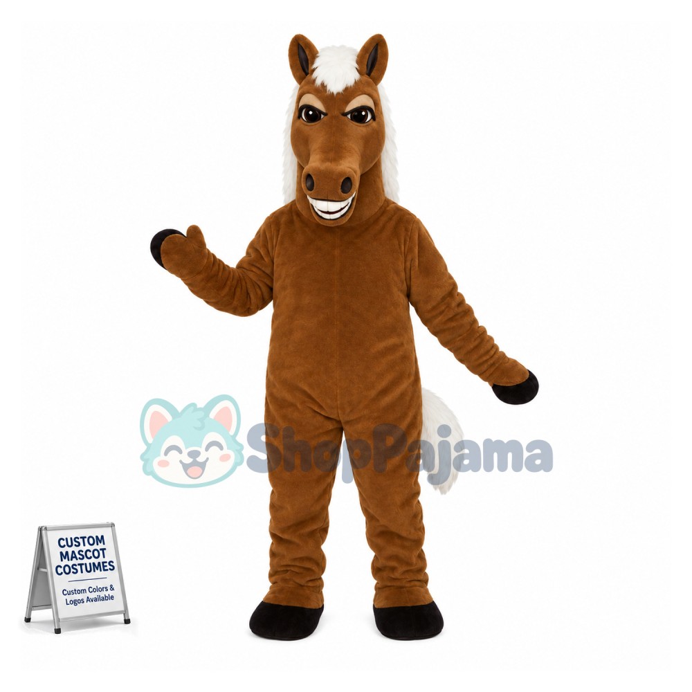 Brown Icelandic Horse Lightweight Mascot Costume 