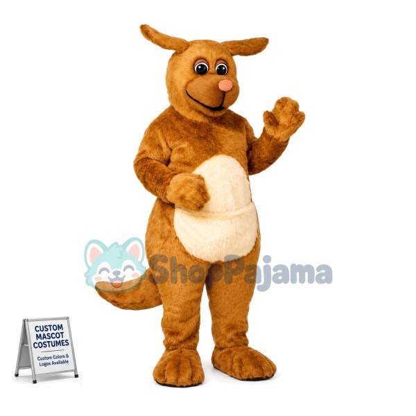 Cute Furry Baby Kangaroo Mascot Costume 