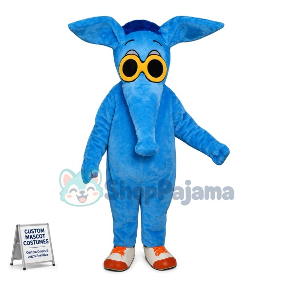 Simply Blue Aardvark Mascot Cartoon Costume 