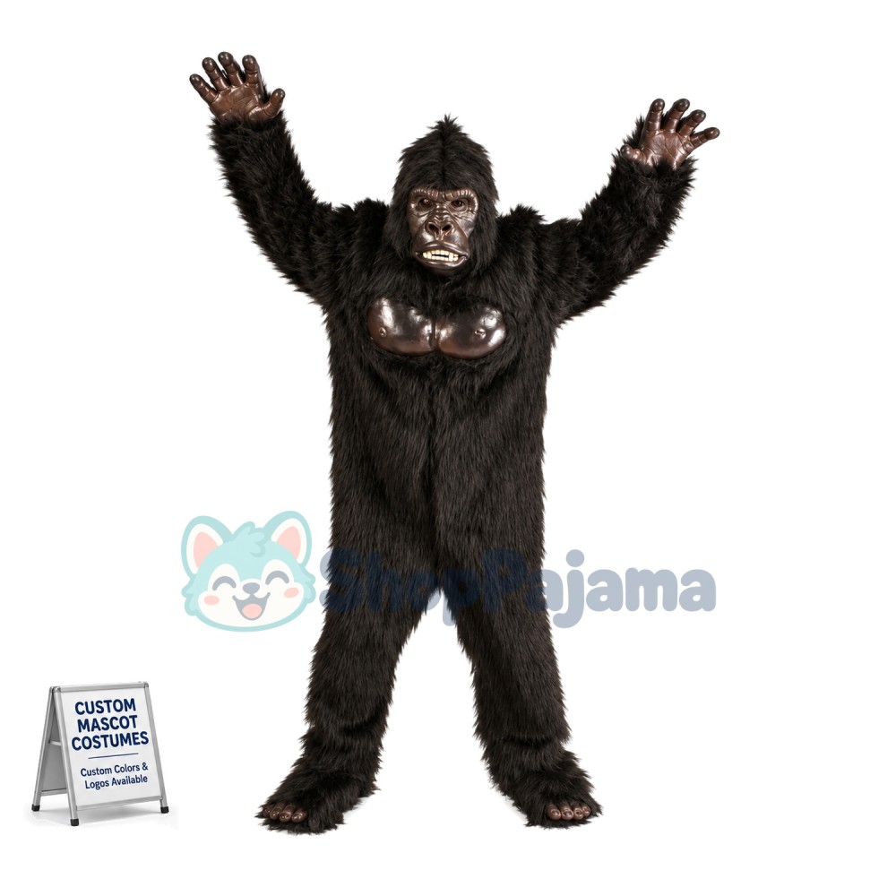 Fierce Black Gorilla Mascot Costume