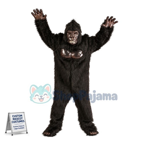 Fierce Black Gorilla Mascot Costume
