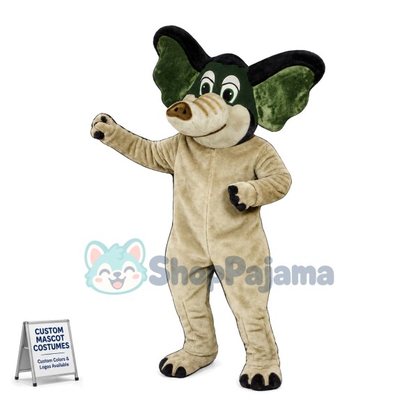 Beige African Elephant Lightweight Mascot Costume