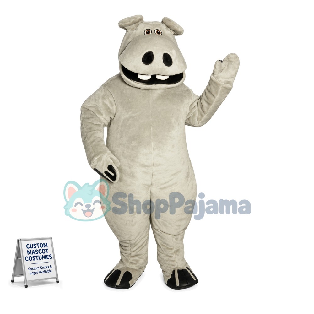 Grey Hippopotamus Lightweight Mascot Costume
