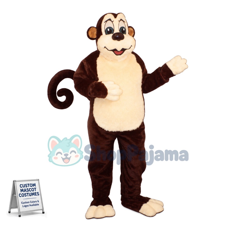 Adult Cartoon Brown Monkey Mascot Costume