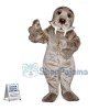Sleepy Grey Walrus Long Fur Mascot Costume 