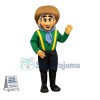 Enthusiastic Farmer Mascot Costume 