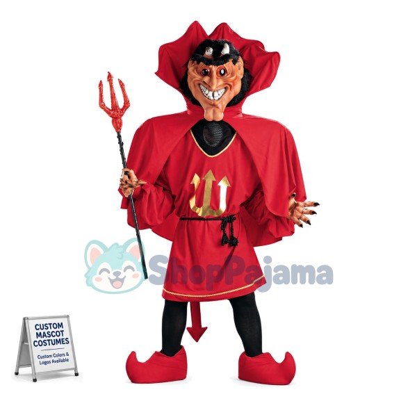 Smiley Red Devil Mascot Costume 