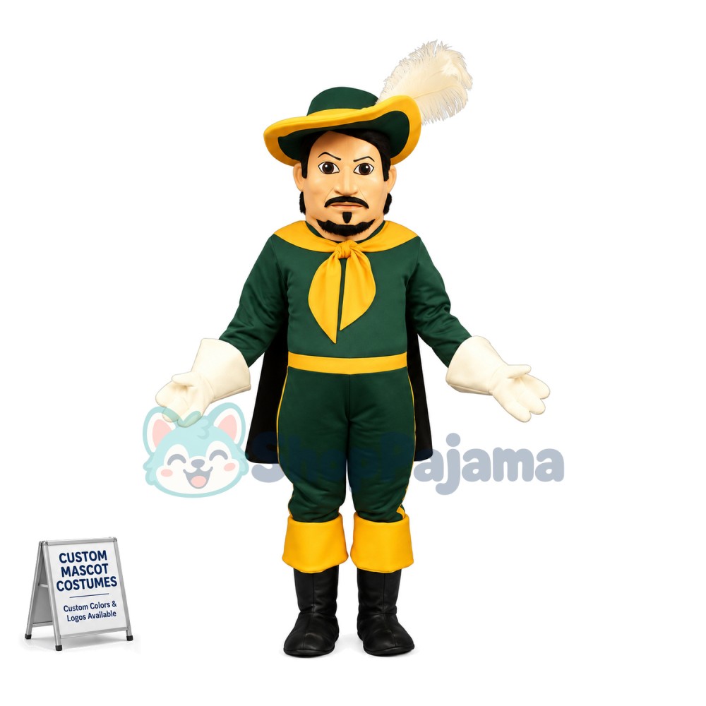 Green Cavalier Man Mascot Costume	