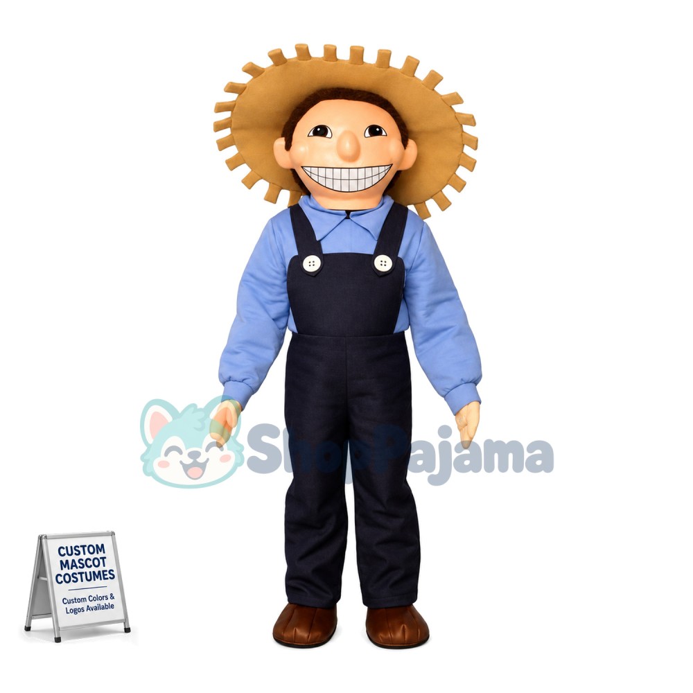 Optimistic Farmer Boy Mascot Costume	