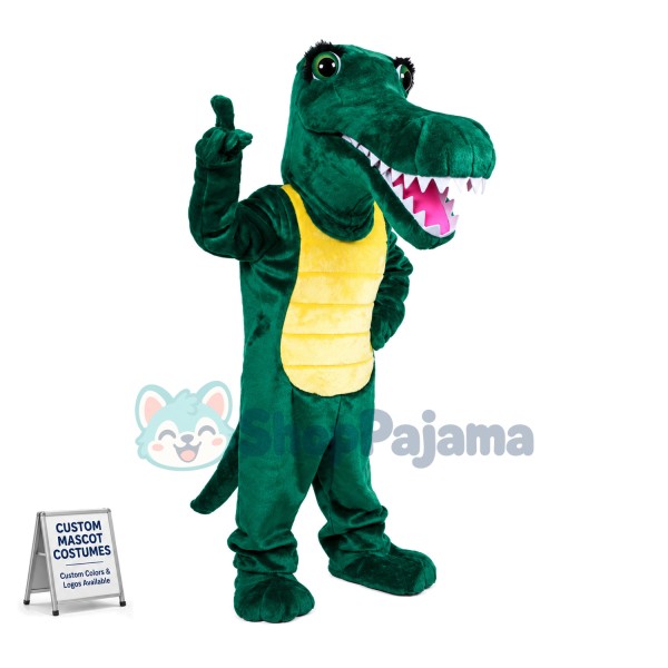 Cartoon Gator Mascot Costume	