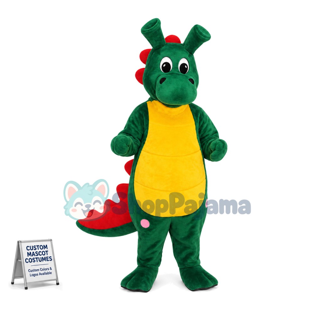 Baby Green Dinosaur Mascot Costume 