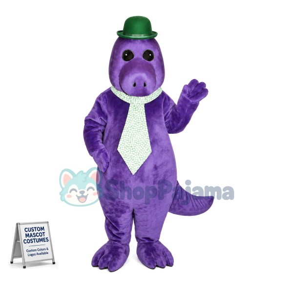 Gentleman Purple Dragon Mascot Costume 