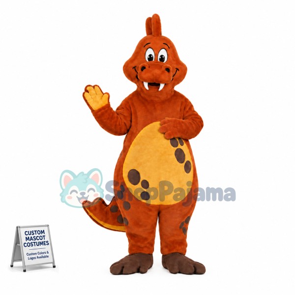 Baby Orange Dinosaur Mascot Costume 