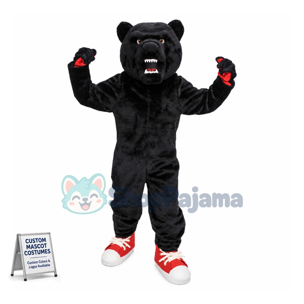 Fierce Black Bear High School Mascot Costume 