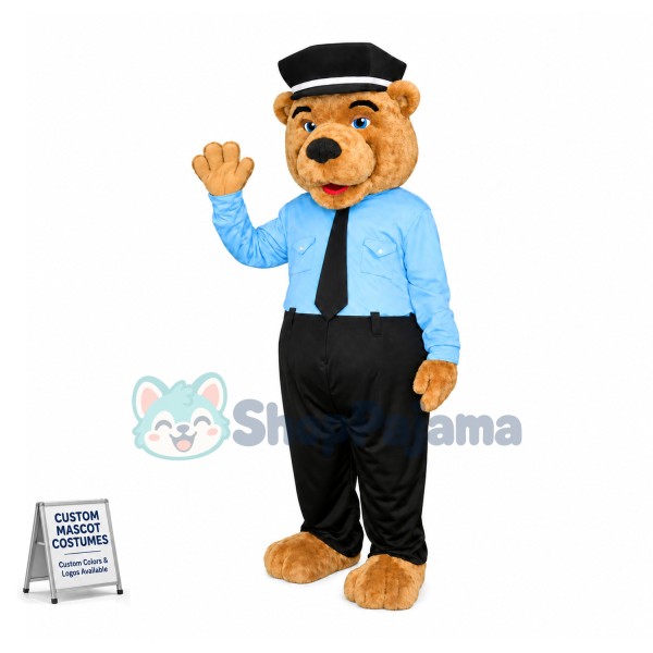 Police Bear Mascot Costume 