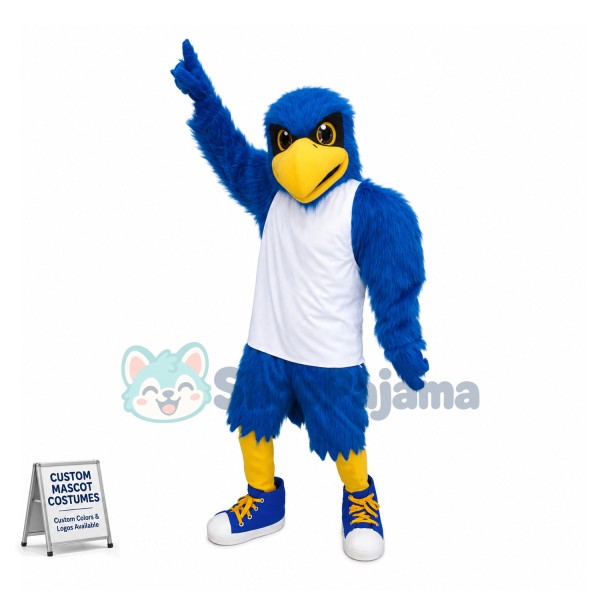 University Blue Falcon Mascot Costume	
