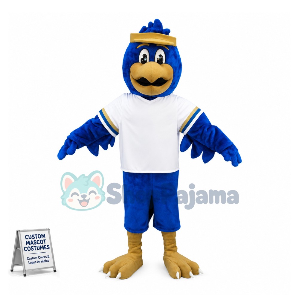 Sport Blue Falcon Mascot Costume 