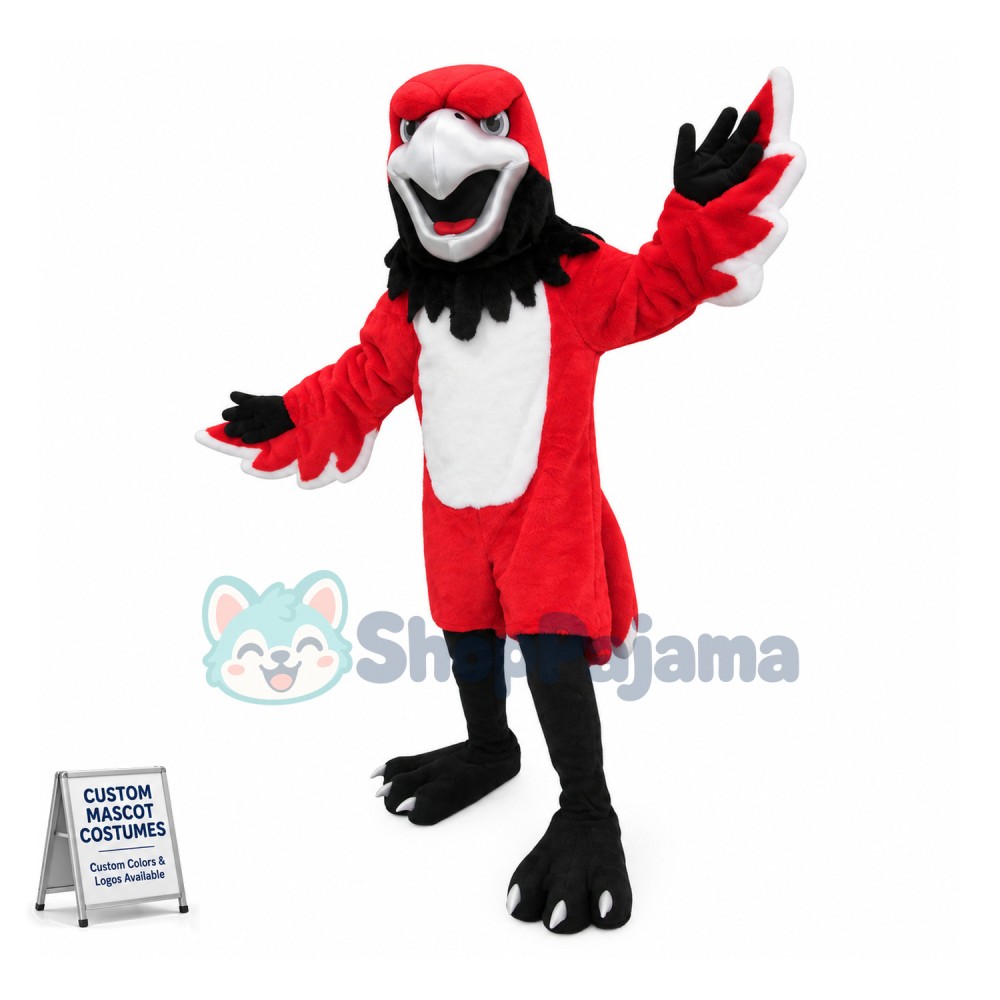 Swoop the Red Hawk Mascot Costume 