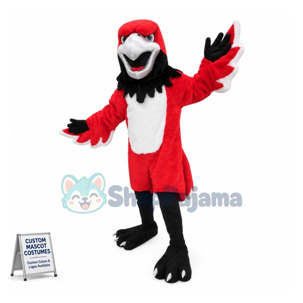 Swoop the Red Hawk Mascot Costume 
