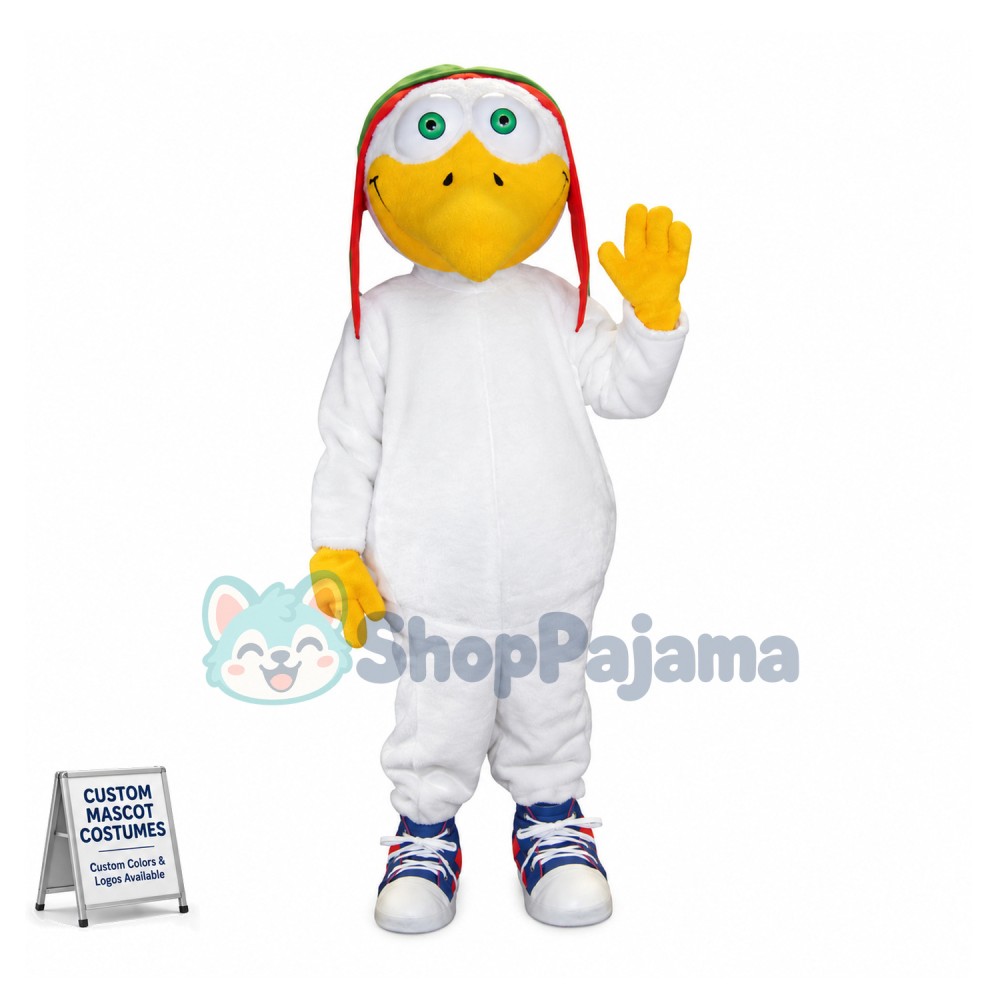 Aviator Seagull Mascot Costume 