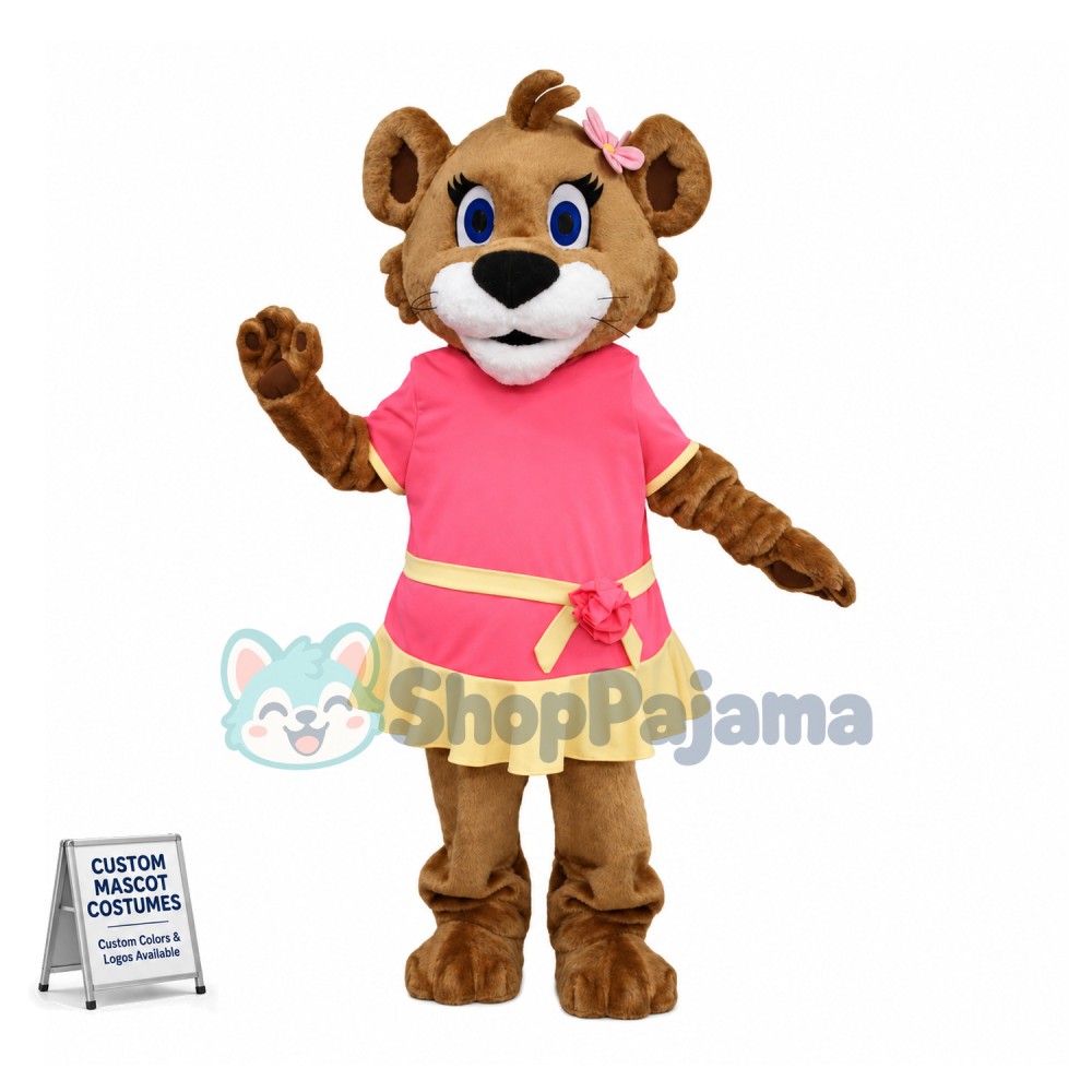 Beautiful Lion Cub Girl Mascot Adult Costume 