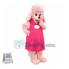 Pink Poodle In Pink Dress Mascot Costume 