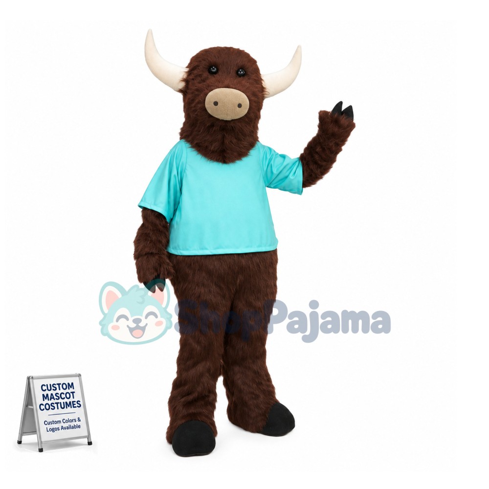 College Yak Mascot Costume 