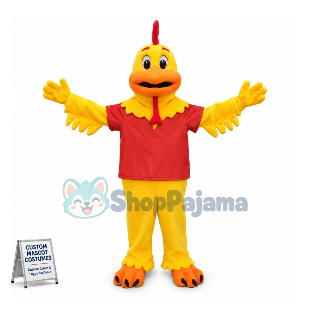 Yellow Chicken Mascot Adult Costume 