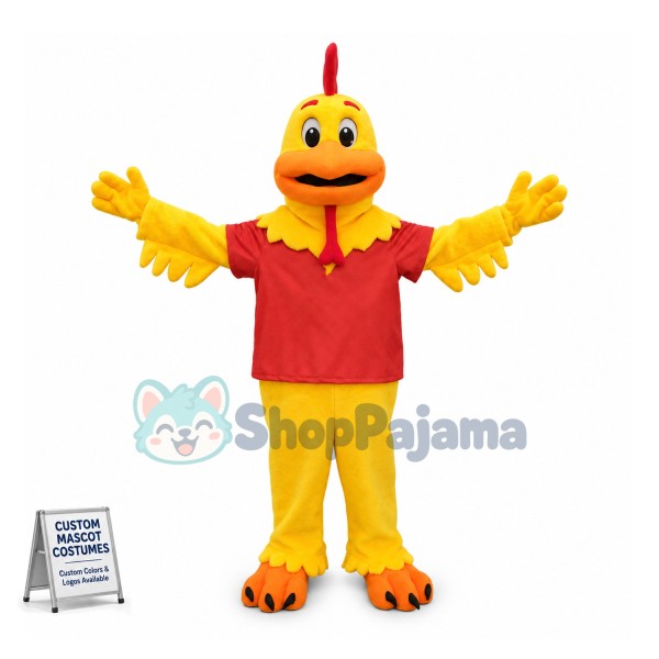Yellow Chicken Mascot Adult Costume 