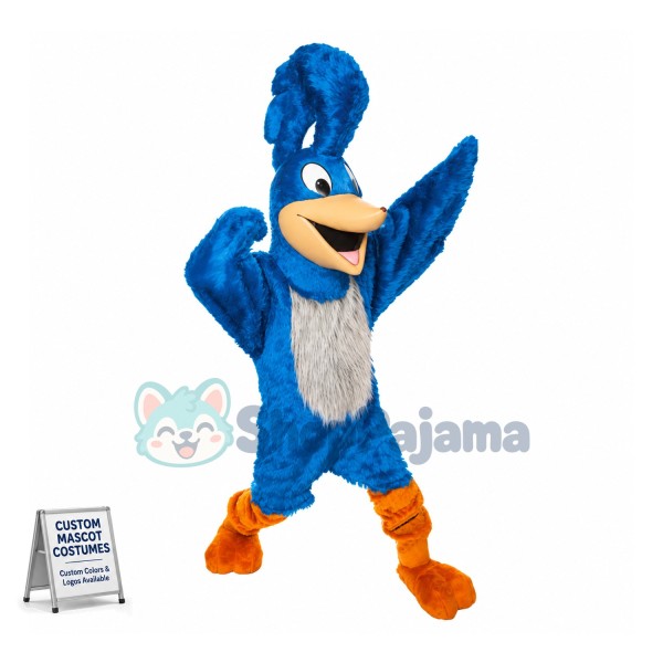 Blue Roadrunner Mascot Costume 