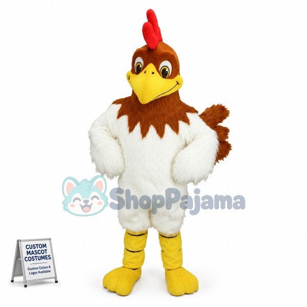 Brown-headed White Chicken Mascot Costume  
