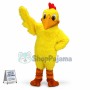 Yellow Chicken Long Fur Mascot Costume  