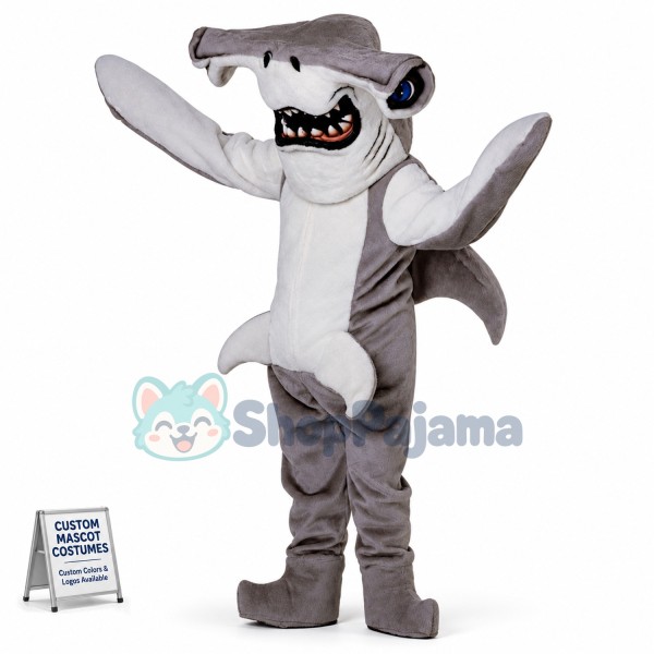 Bloody Hammerhead Shark Mascot Costume  