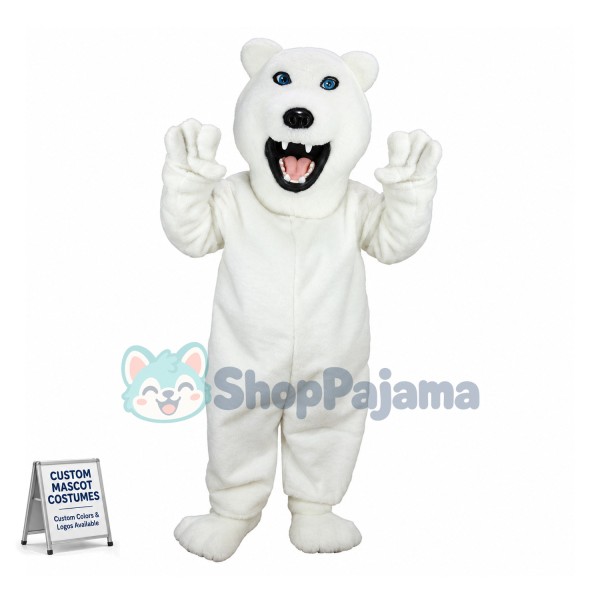 White Bear Cub Mascot Costume 