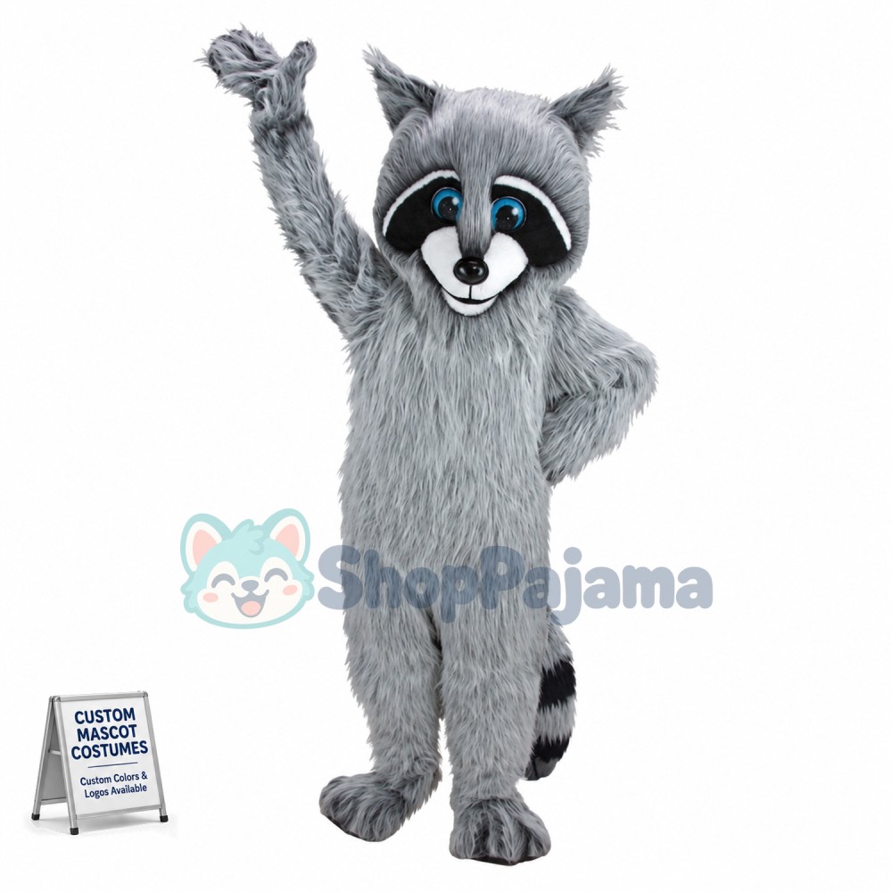 Raccoon Long Fur Mascot Costume  