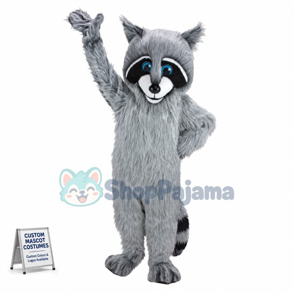 Raccoon Long Fur Mascot Costume  