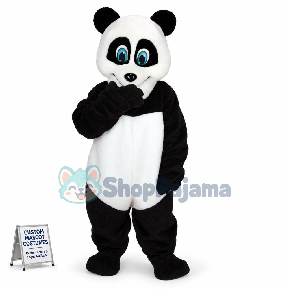 Adorable Blue Eyed Panda Mascot Costume  