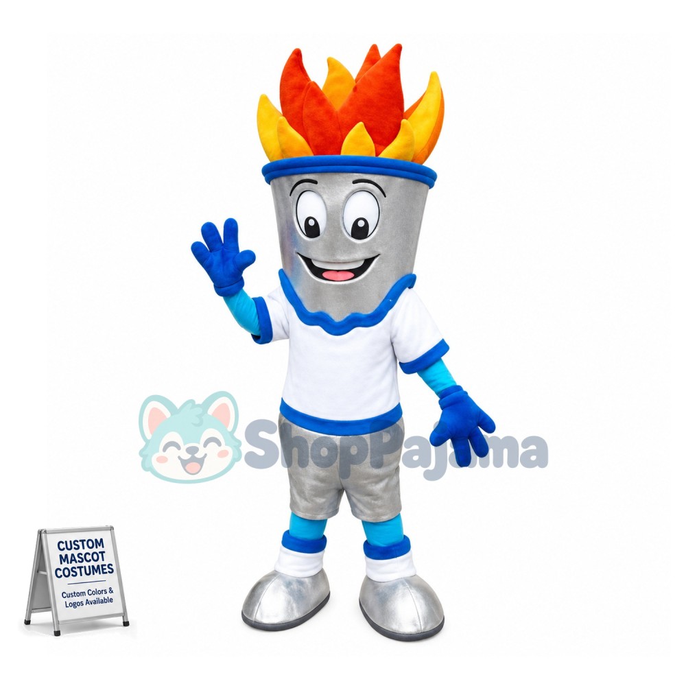 Adult Cartoon Torch Mascot Costume	