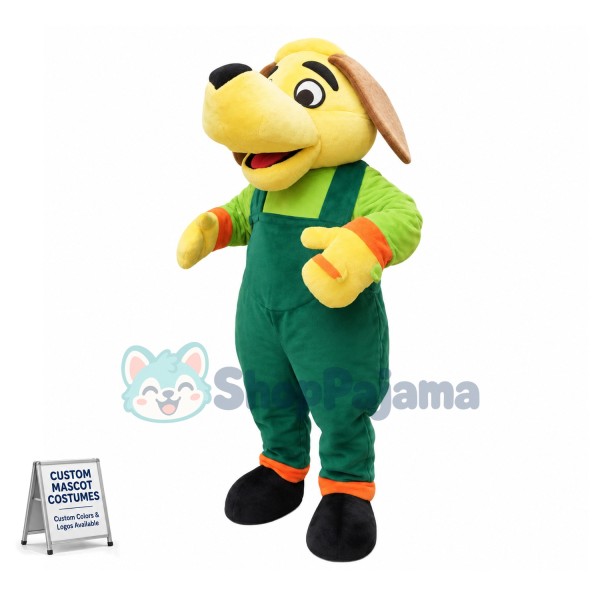 Adult Cartoon Yellow Dog Mascot Costume Fancy Dress Outfit 