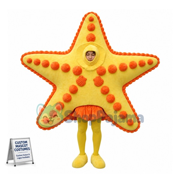 Deluxe Yellow Starfish Mascot Adult Costume	