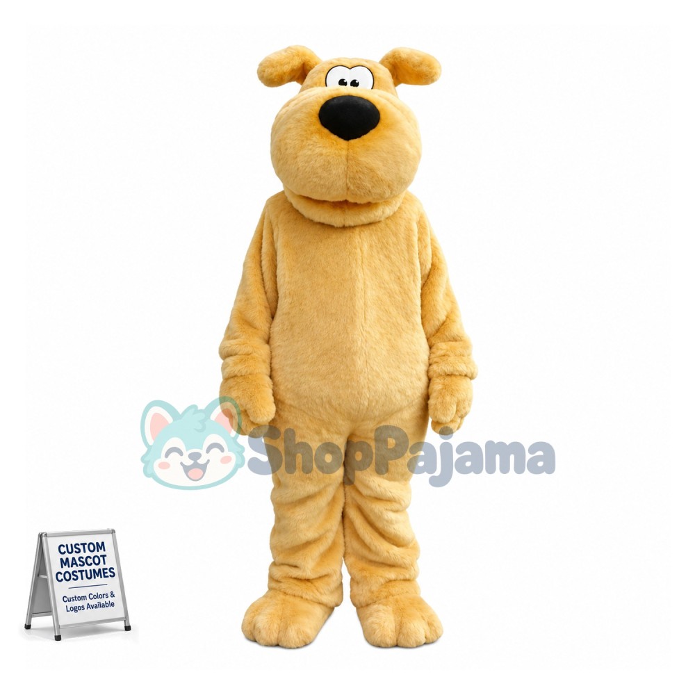 Adult Plush Yellow Dog Mascot Cartoon Costume	
