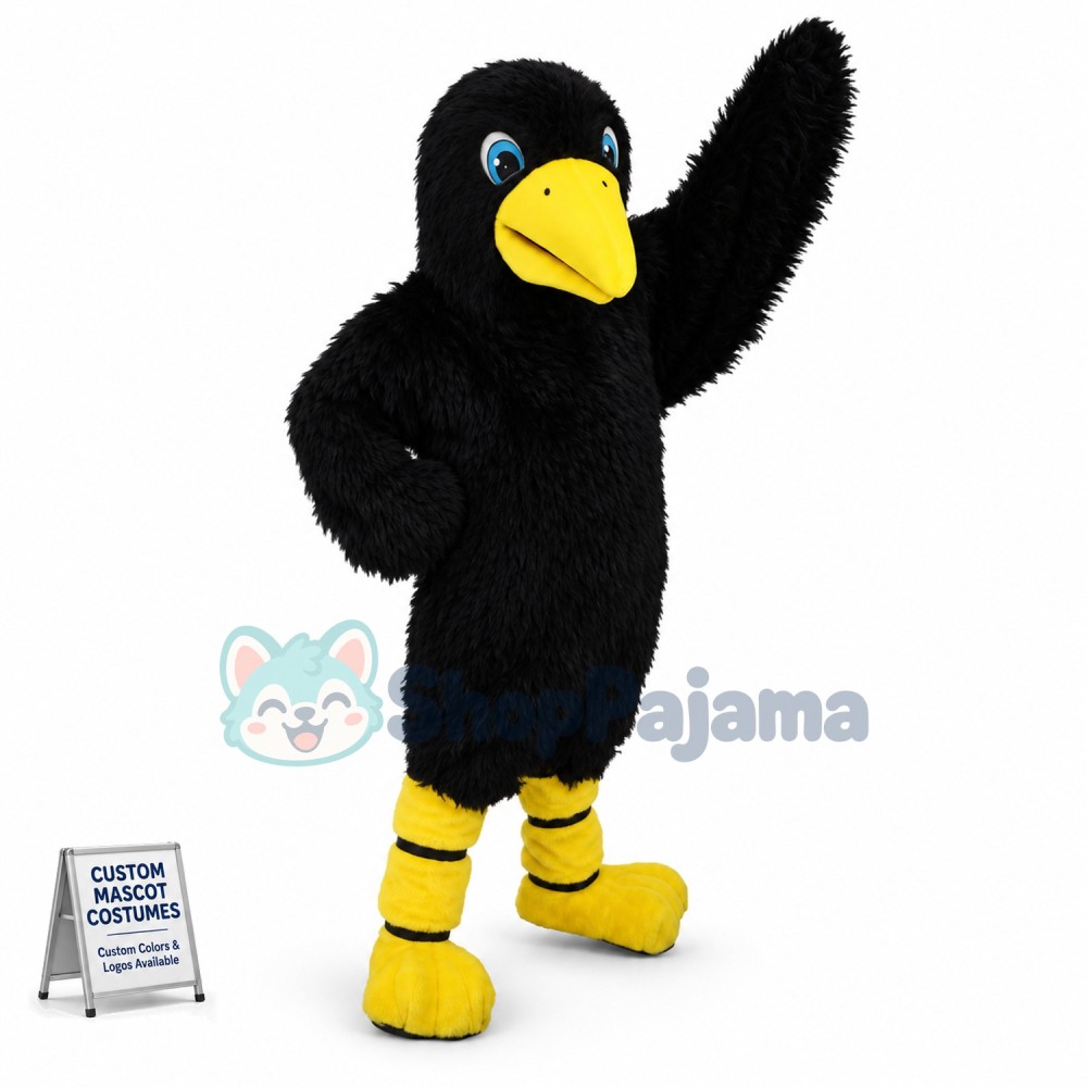 Adult Plush Blackbird Mascot Costume	 