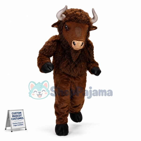 Buffalo Or American Bison Mascot Costume	 