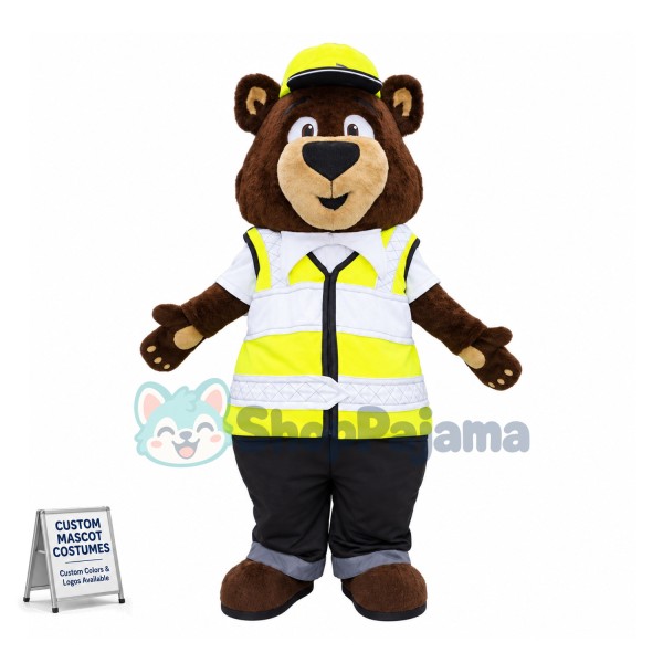 Carl the Safety Bear Mascot Costume  