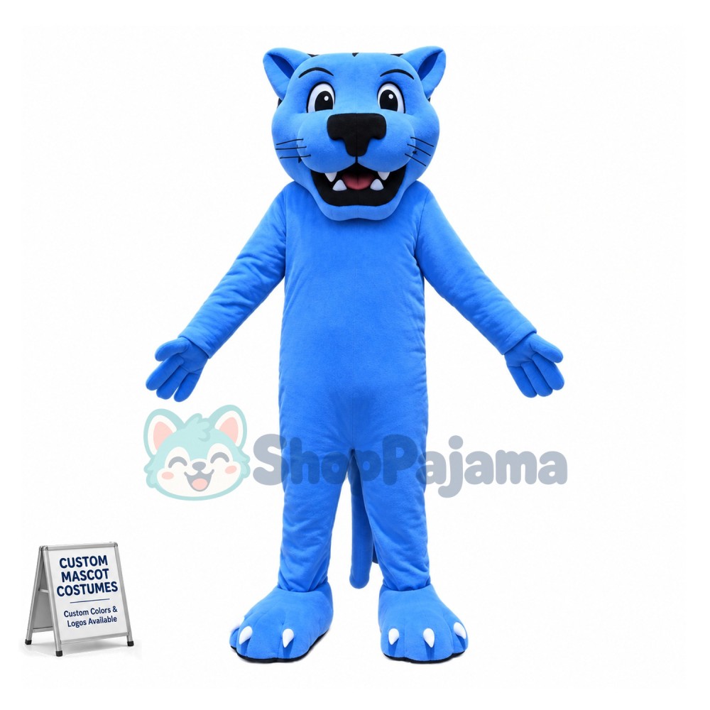 Blue Panther Mascot Costume 