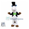 Gentleman White Hippopotamus Mascot Costume 