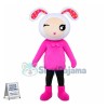 Pink Style Winking Bunny Girl Mascot Costume 