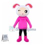 Pink Style Winking Bunny Girl Mascot Costume 